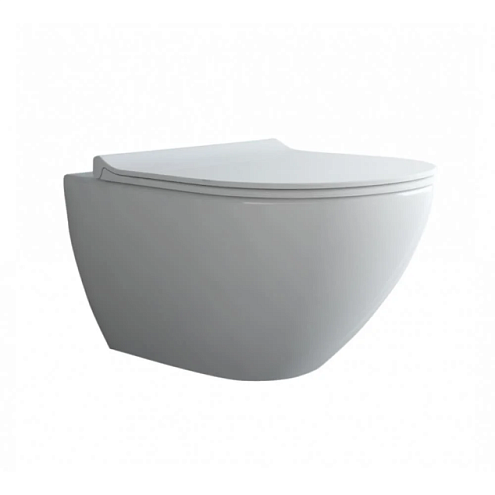 Унитаз BERGES подвесной PUMA Rimless 51 см, сиденье дюропласт Toma Slim SO, микролифт: фотография 1