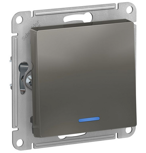 Механизм выключателя 1-кл. ATLAS DESIGN с подсветкой (сх.1а) 10АХ сталь SchE ATN000913: фотография 1