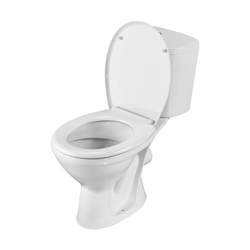 Унитаз-компакт Santeri  PRO арматура+сиденье, белый, антивсплеск, горизонтальный выпуск : фотография 1