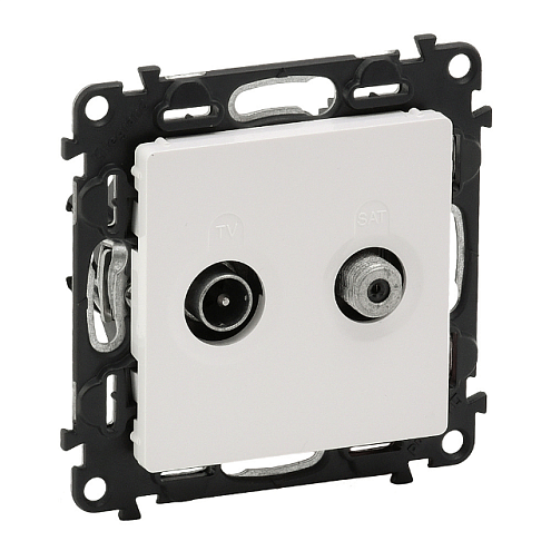 Механизм розетки TV-SAT Valena Life с топологией &quot;звезда&quot; 5-862МГц/950-2400МГц с лицевой панелью бел. Leg 753464: фотография 1