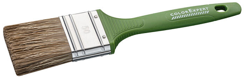 Кисть флейцевая ColorExpert для средств деревозащиты 50мм, щетина смешанная , пластиковая ручка : фотография 1