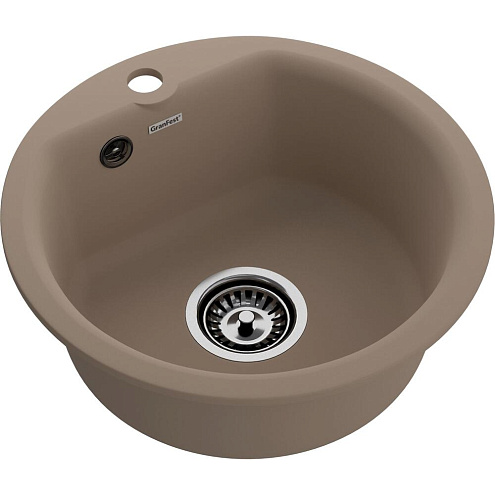 Мойки GRANFEST SMART SM435 (мрамор) 1 чаша D435 мм песочный без сифона: фотография 1