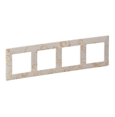 Рамка 4-места Valena Life универсальная ампир бежевый Leg 754114: фотография 1