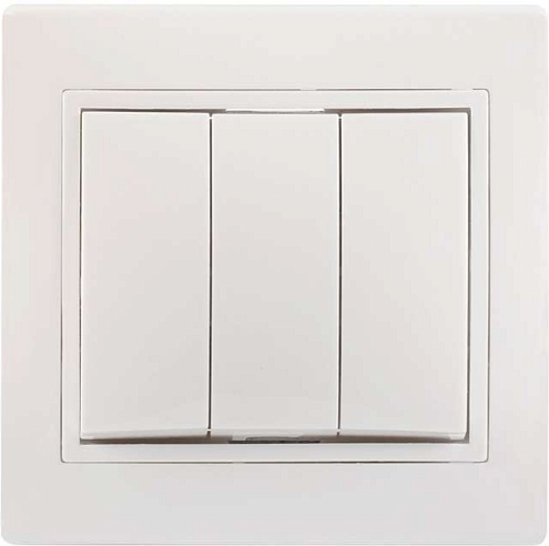 Выключатель 3-кл. СП Кварта 10А IP20 ВС10-3-0-ККм крем. IEK EVK30-K33-10-DM: фотография 1