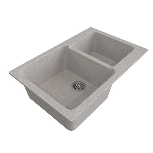 Мойка ML-GMS13 СТАНДАРТ двухчашевая, светло-серый (310), 505х775х200 мм: фотография 1