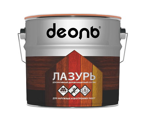 Пропитка деревозащитная лазурь ДЕОЛЬ, дуб  2,7л: фотография 1