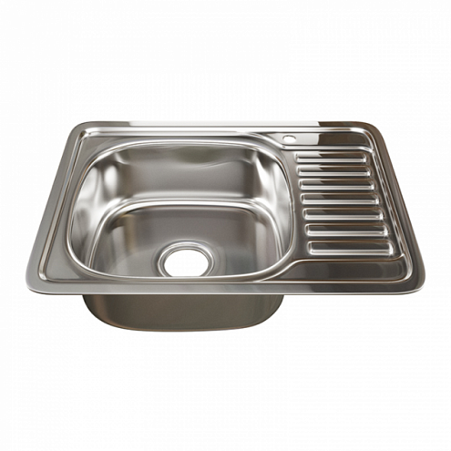 Мойка врезная 500х650 левый выпуск 3 1/2&quot;  MIXLINE 160 мм с сифоном: фотография 1