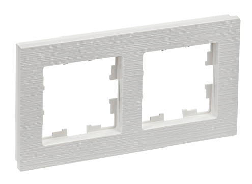 Рамка 2-местная BRITE РУ-2-Бр белый рифленый IEK BR-M22-51-K01: фотография 1