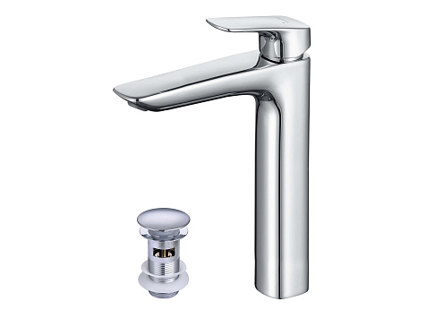 Смеситель для раковины 227 с донным клапаном Aquatek AQ1005CR Вега: фотография 1