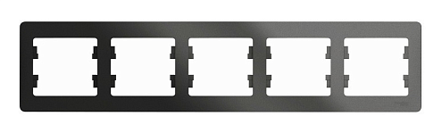 Рамка 5-местная Glossa горизонтальная антрацит Systeme Electric GSL000705: фотография 1