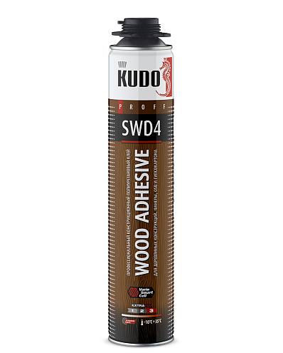 Клей KUDO® PROFF WOOD конструкционный для деревянных конструкций, всесезонный, 1000мл : фотография 1