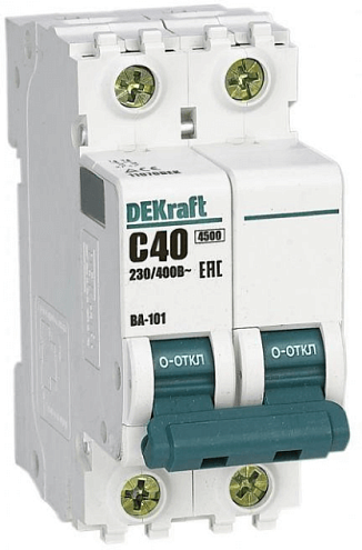 Выключатель автоматический модульный 2п C 40А 4.5кА ВА-101 SchE 11070DEK: фотография 1