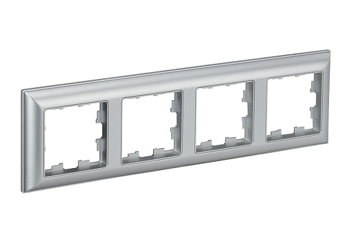 Рамка 4-местная BRITE РУ-4-Бр алюминий/алюминий IEK BR-M42-12-K47: фотография 1