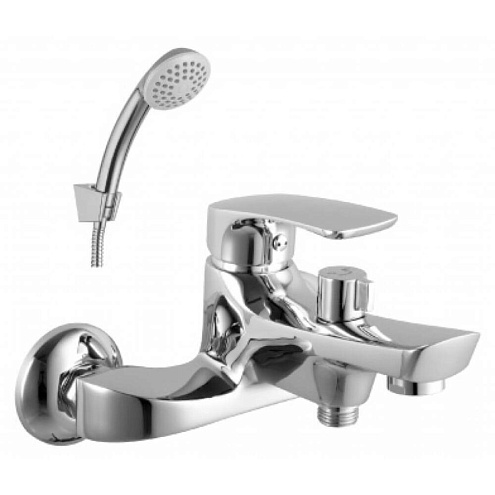 Смеситель Lemark &quot;Плюс Шейп&quot; LM1712C  для ванны с коротким изливом дивертор с керамическими пластинами с аксессуарами: фотография 1