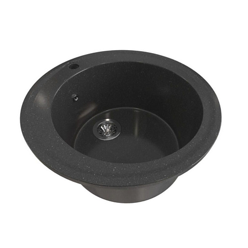 Мойкa ML-GMS01 СТАНДАРТ круглая, черный (308), 475 мм, глубина чаши 194 мм: фотография 1