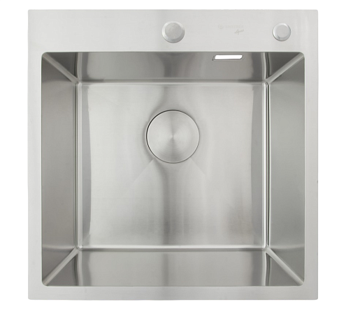 Мойка нерж врезная SANTREK AQUA 500х500х220 т 3,0 сатин D5050HS + сифон квадратный + дозатор + Коландер 440х220 в подарок!!!: фотография 1