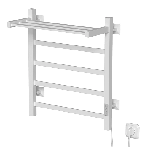 Полотенцесушитель Mixline Triumph  60х50 таймер, 419Вт, 4 перекладины + полка, электрический белый: фотография 1