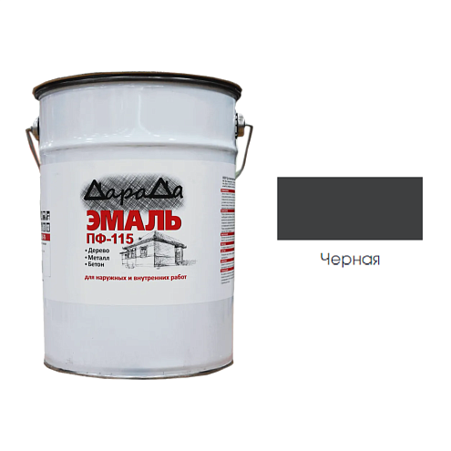Эмаль  ПФ-115 (ГОСТ 6465-76) «ДараДа», черная,  6кг : фотография 1