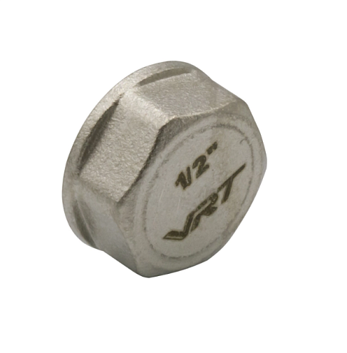 Заглушка 1/2&quot; на трубу никель VRT: фотография 1