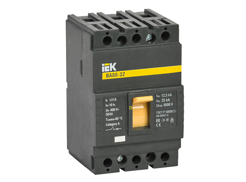 Выключатель автоматический 3п 125А 25кА ВА 88-32 IEK SVA10-3-0125: фотография 1