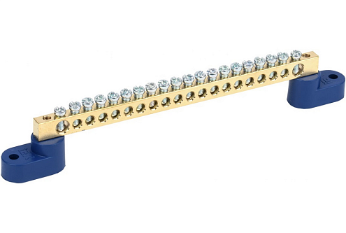 Шина нулевая ШНИ-6х9-20 У2-С на 2-х. угл. изол. IEK YNN10-69-20C2-K07: фотография 1