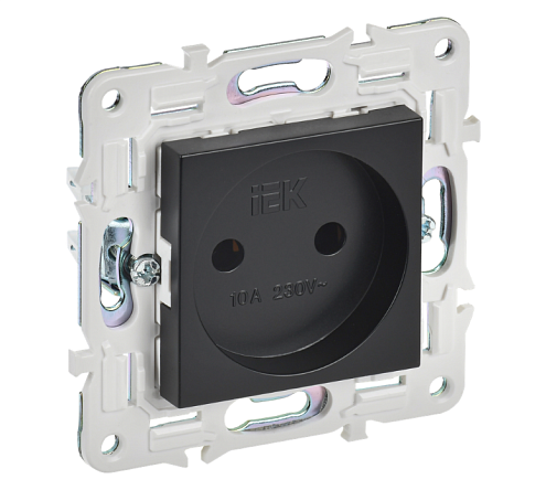 Розетка SKANDY без заземления без защитных шторок 10А SK-R02Bl черный IEK SK-R10-10-K02: фотография 1