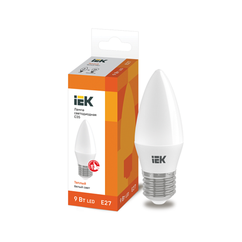 Лампа ECO свеча 9Вт 3000К тепл. бел. E27, LLE-С35-9-230-30-E27: фотография 1