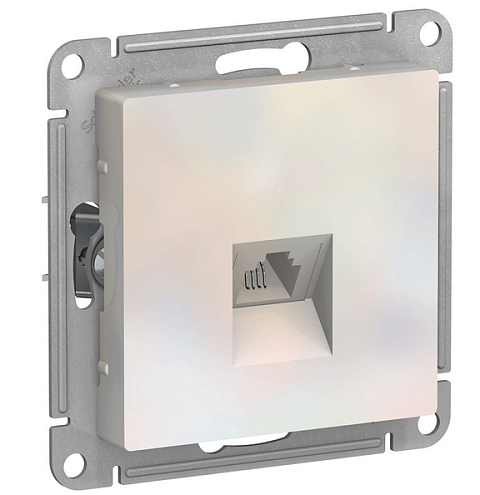 Механизм розетки телефонной 1-м СП ATLAS DESIGN RJ11 жемчуг SchE ATN000481: фотография 1