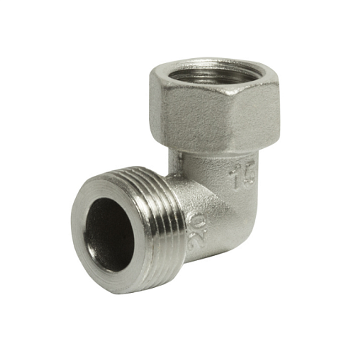 Уголок переходной 3/4&quot;х1/2&quot; НВ никель VRT: фотография 1