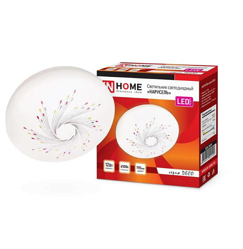 Светильник светодиодный DECO 12Вт 230В 6500К 780лм 190мм КАРУСЕЛЬ IN HOME 4690612022192: фотография 1