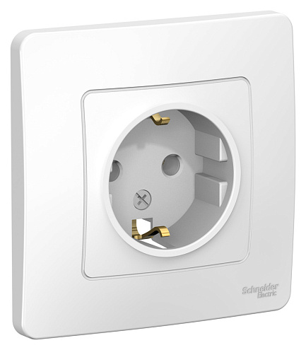 Розетка 1-м СП Blanca 16А IP20 250В с заземл. без защ. шторок бел. SchE BLNRS001011: фотография 1