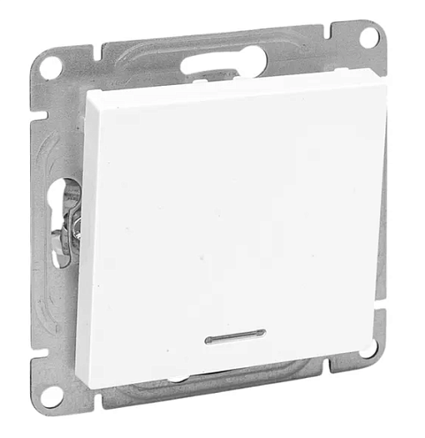 Выключатель 1-клавишный Эпика с подсветкой механизм белый EKF UP1-SWW-14: фотография 1