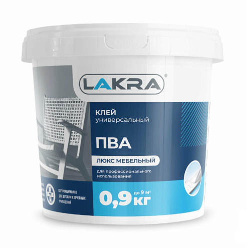 Клей ПВА ЛАКРА, мебельный ЛЮКС  0,9кг: фотография 1