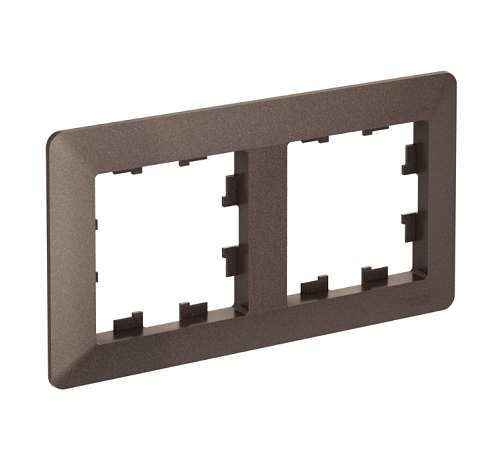 Рамка 2-местная AtlasDesign Air мокко/дымчатый черный Systeme Electric ATN220602: фотография 1