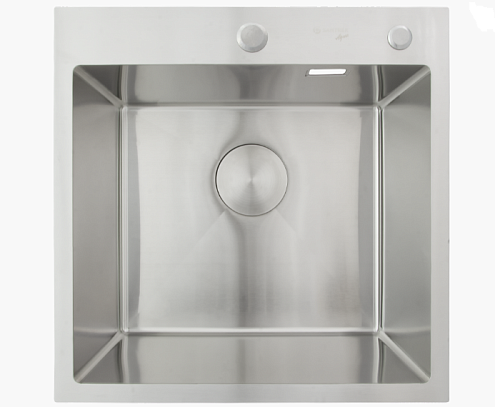 Мойка нержавейка врезная SANTREK AQUA 500х500х220 т 3,0 сатин D5050H-S сифон: фотография 1