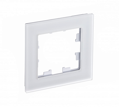Рамка 1-местная AtlasDesign Nature матовое стекло белый Systeme Electric ATN330101: фотография 1