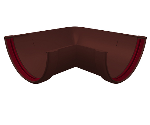 Угол желоба 90° универсальный ПВХ, шоколадный (RAL 8017), Grand Line: фотография 1