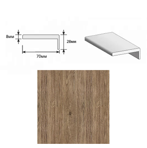 Наличник &quot;Т&quot; ЭКО Original Oak МДФ Тип-0 2150х70х8 (20х3) M: фотография 1