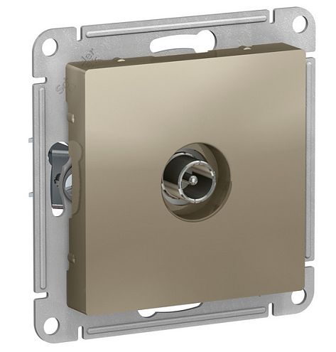 Механизм розетки TV ATLAS DESIGN оконечный 1DB шампань SchE ATN000591: фотография 1
