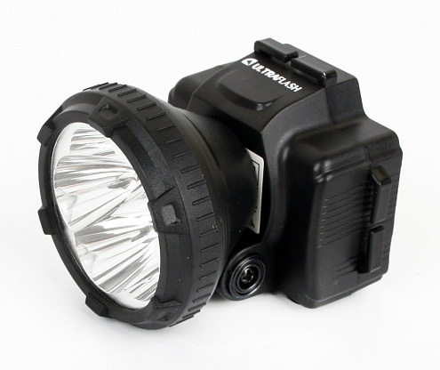 Фонарь аккумуляторный налобный LED5365 5LED 2 режима 220В пластик черный Ultraflash 11648: фотография 1