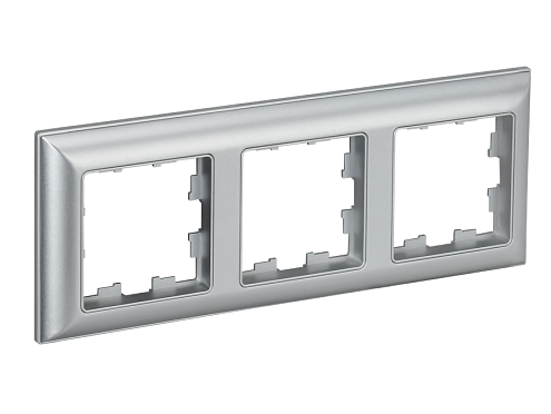 Рамка 3-местная BRITE РУ-3-Бр алюминий/алюминий IEK BR-M32-12-K47: фотография 1