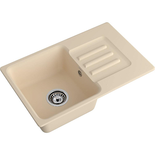 Мойки GRANFEST SMART SM680 L (мрамор) 1 чаша+крыло 680х430 мм бежевый без сифона: фотография 1