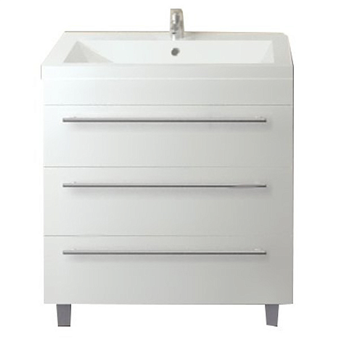 Тумба Соната 75Н 3 ящика Белый глянец: фотография 1