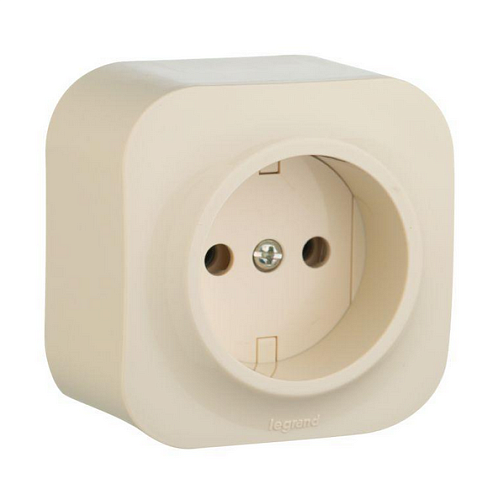 Розетка 1-м ОП Quteo 16А IP20 без заземл. сл. кость Leg 782240: фотография 1