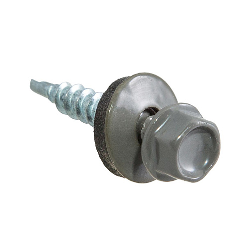 Саморезы кровельные с буром 5,5х19 темно-серые, 60шт : фотография 1