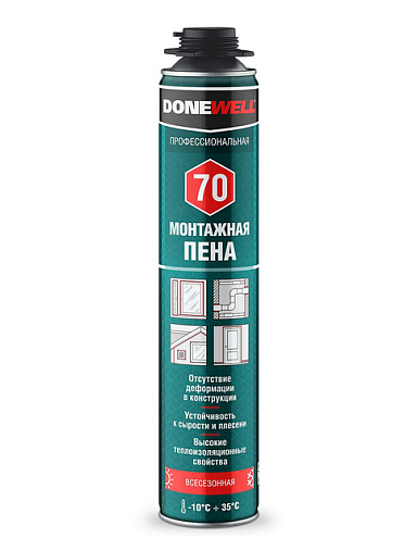 Пена монтажная DONEWELL PROFF 70, всесезонная: фотография 1