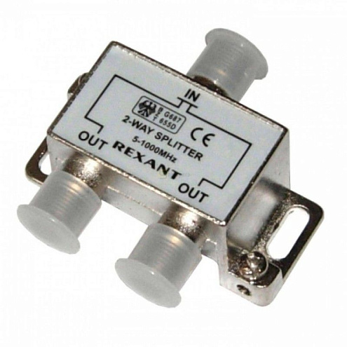 Делитель ТВ &quot;краб&quot; х2 под F разъем 5-1000 МГц Rexant 05-6001: фотография 1