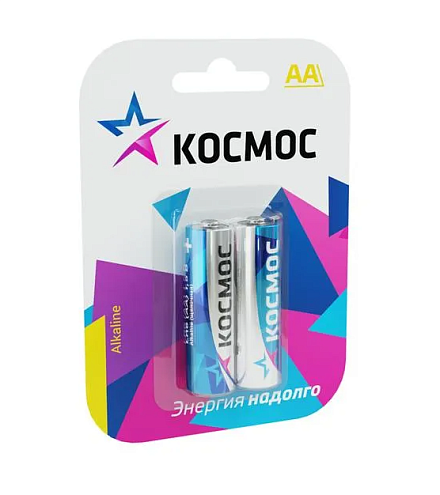 Элемент питания алкалиновый AA/LR6 BP-2 уп.2шт КОСМОС KOCLR62BL: фотография 1