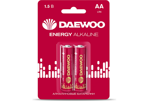 Элемент питания алкалиновый AA/LR6 1.5В Energy Alkaline 2021 BL-2 (уп.2шт) DAEWOO 5029750: фотография 1
