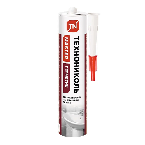Герметик ТехноНиколь силикон санитарный белый, 280мл /12: фотография 1